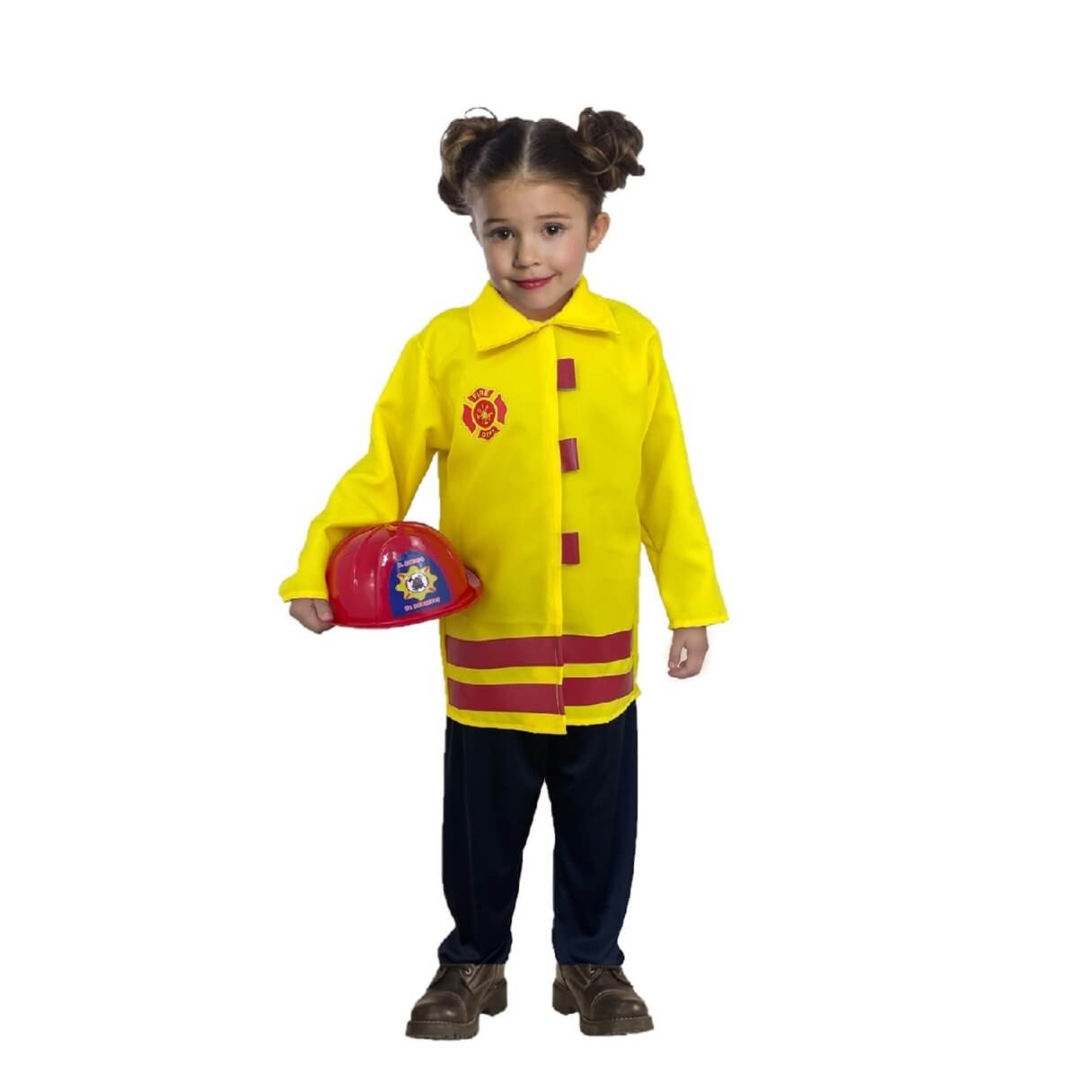 Traje de Bombero - Disfraces Bomberos con Casco - Disfraz Infantil de Oficios y Trabajos - Uniforme para Niñas y Niños