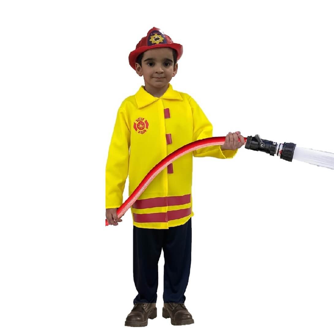 Traje de un Bombero - Disfraz Infantil - Disfraces Bomberos con Casco - Disfraz de Bombero - Disfraces para Niñas y Niños Uniforme Oficios y Trabajos