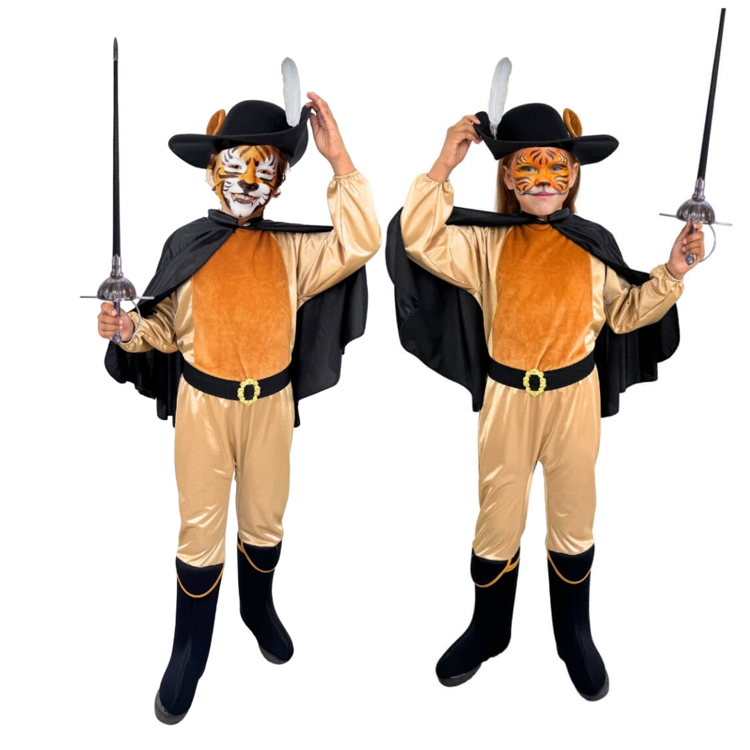 Disfraz del Gato con Botas - Vestuarios Infantiles - Disfraces para Halloween - Mameluco con Sombrero