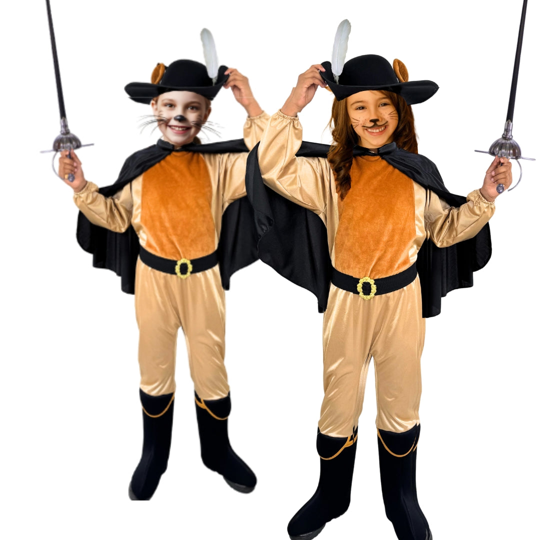 Disfraz del Gato con Botas - Vestuarios Infantiles - Disfraces para Halloween - Mameluco con Sombrero