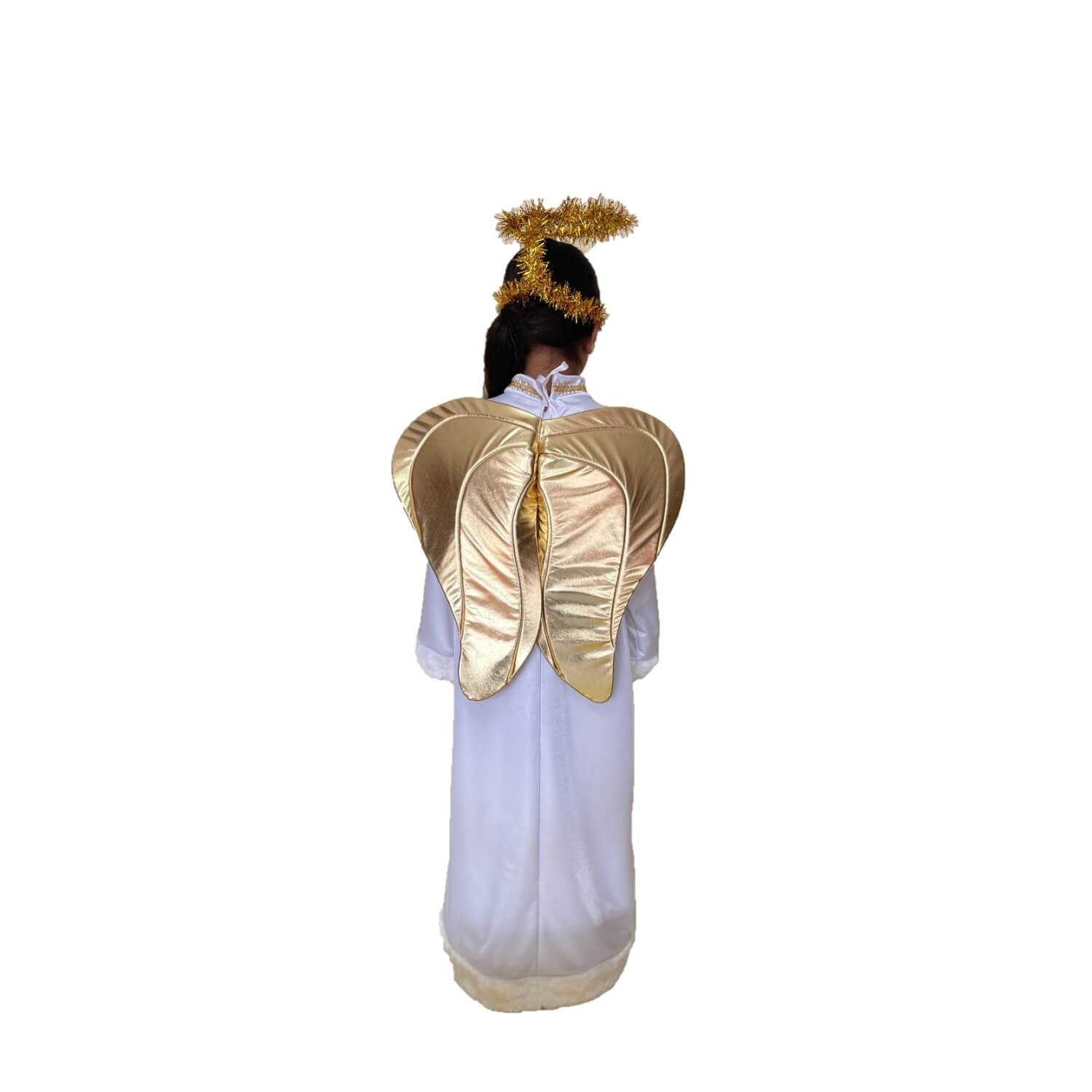 Disfraz de Angel - Túnica Blanca con Alas - Disfraces de Angelitos para Niñas y Niños - Traje de Angelito Navidad y Pastorela - Vestuario Navideño