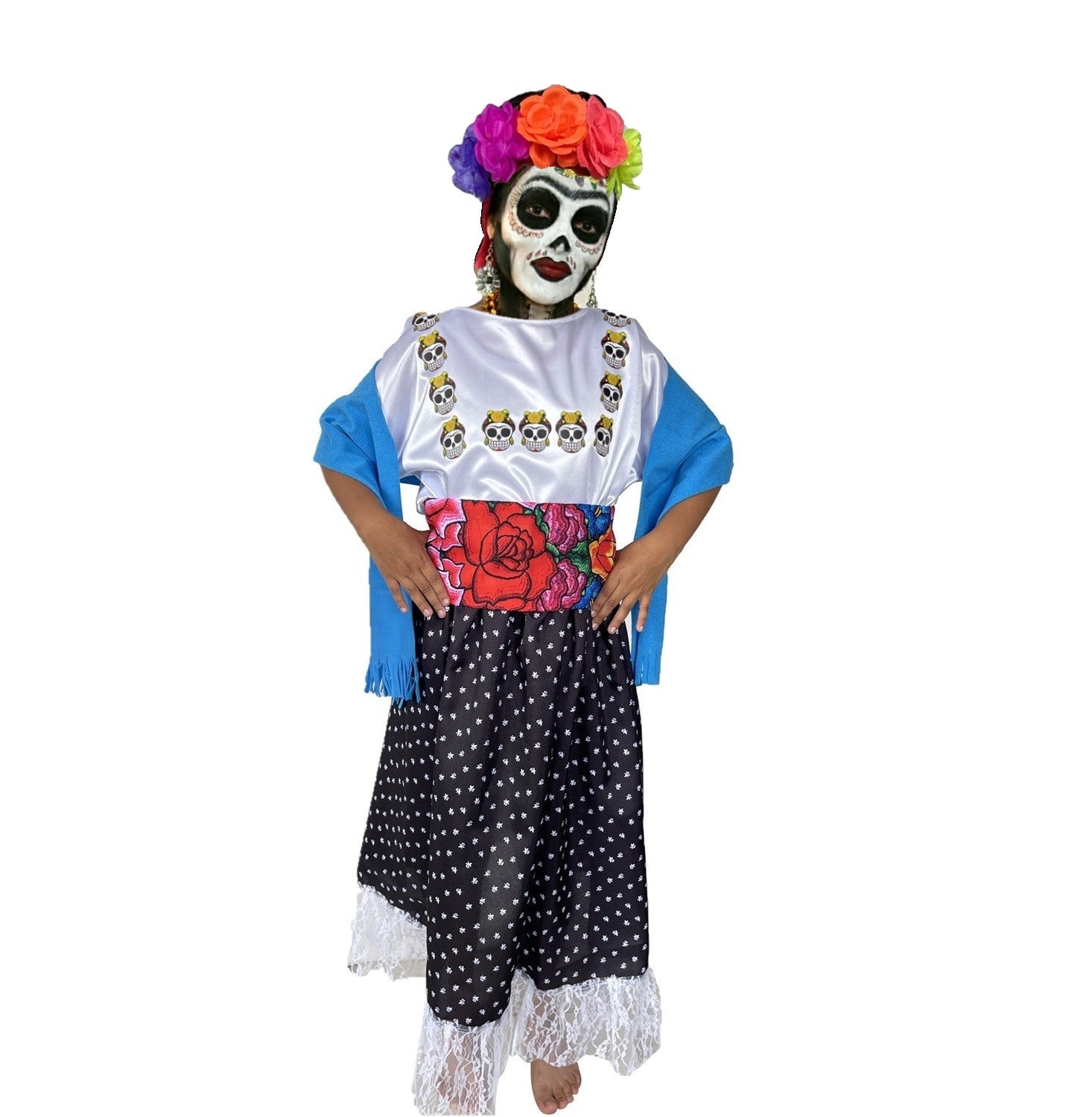 Disfraz de Catrina para Niñas - Disfraces para Halloween - Vestuario Día de Muertos - Vestido de Catrina Mexicana Elegante (Copy)
