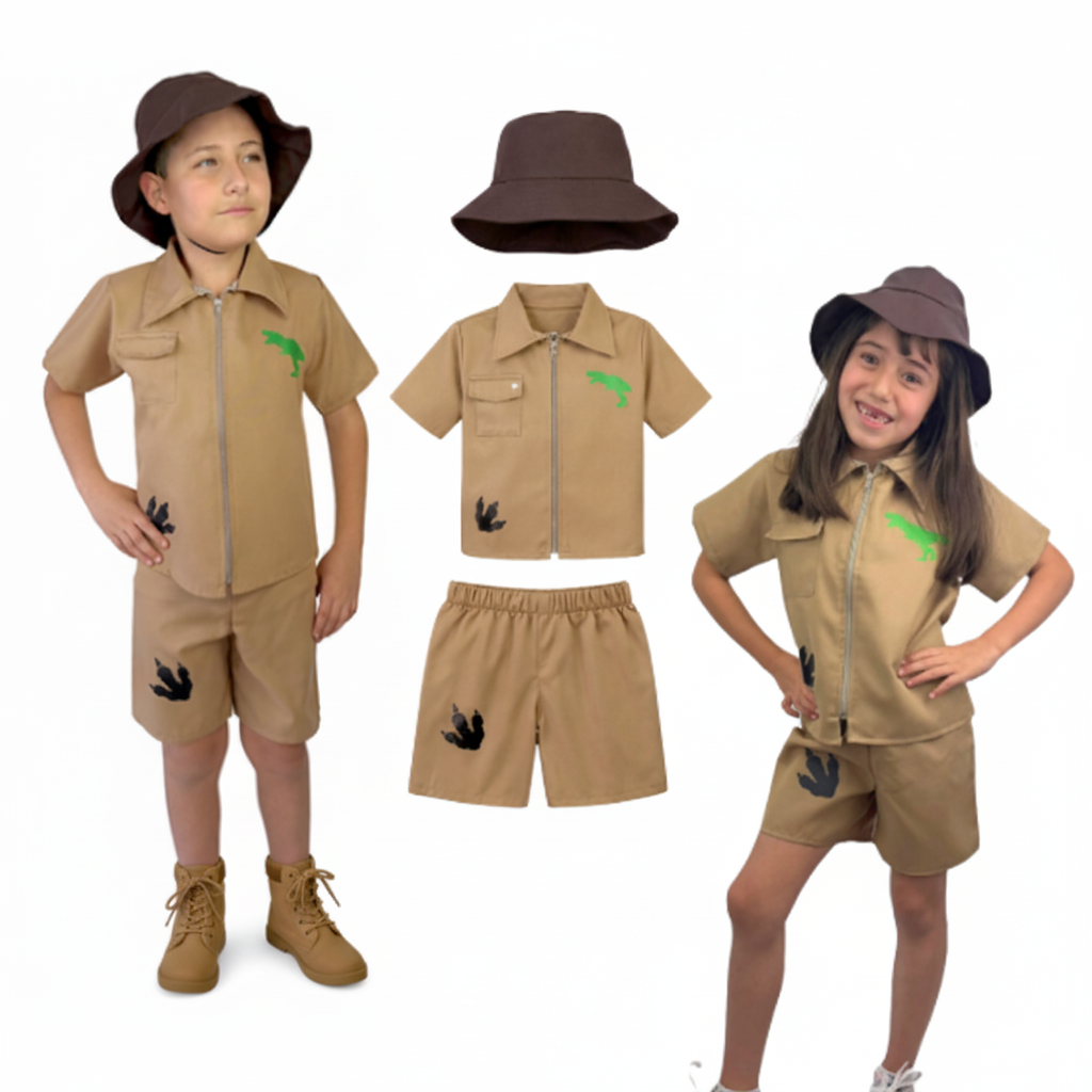 Disfraz De Explorador Jurásico - Traje Cazador De Dinosaurios - Disfraces Safari - Cosplay Halloween Jurassic World Niñas Y Niños - Trajes Exploradora