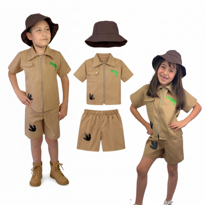 Disfraz De Explorador Jurásico - Traje Cazador De Dinosaurios - Disfraces Safari - Cosplay Halloween Jurassic World Niñas Y Niños - Trajes Exploradora