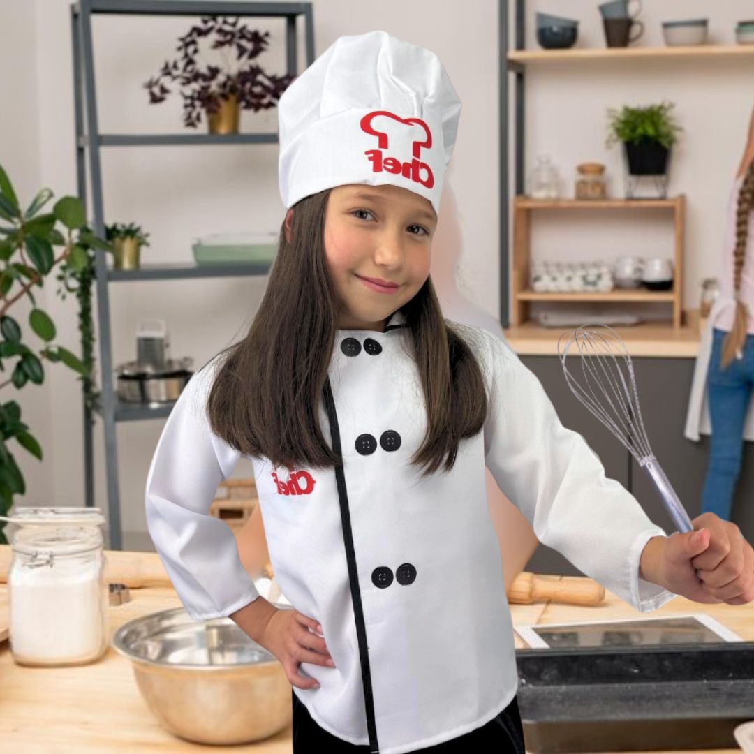 Disfraz de Chef para Niña y Niño con Gorro