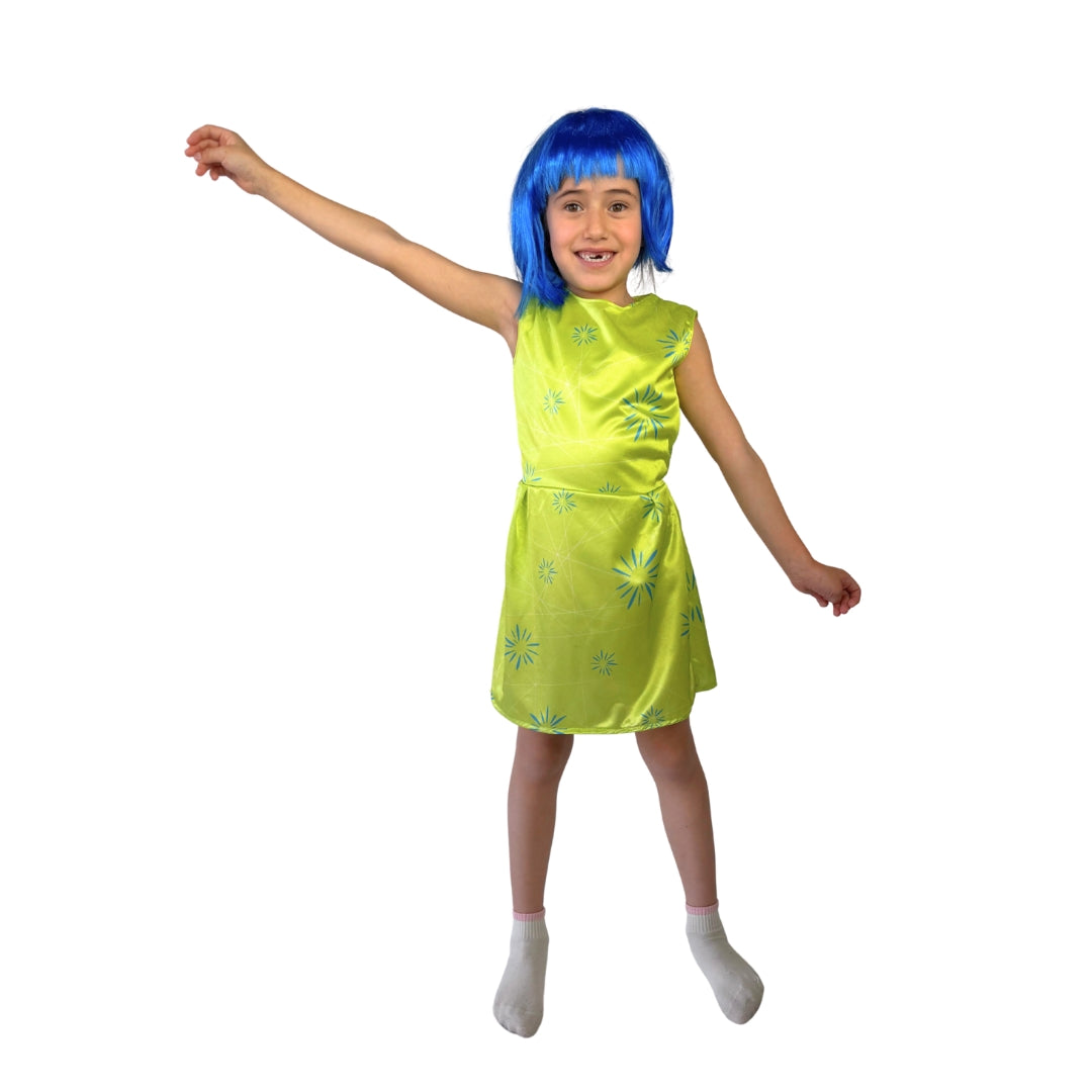 Cosplay - Disfraces para Niñas - Vestido con Peluca Azul - Disfraz de Emociones