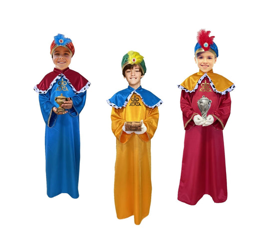 Disfraz Rey Mago - Disfraces de Navidad - Trajes Reyes Magos - Vestuario Navideño - Túnica con Turbante para Melchor Gaspar Baltasar - Traje Navideño