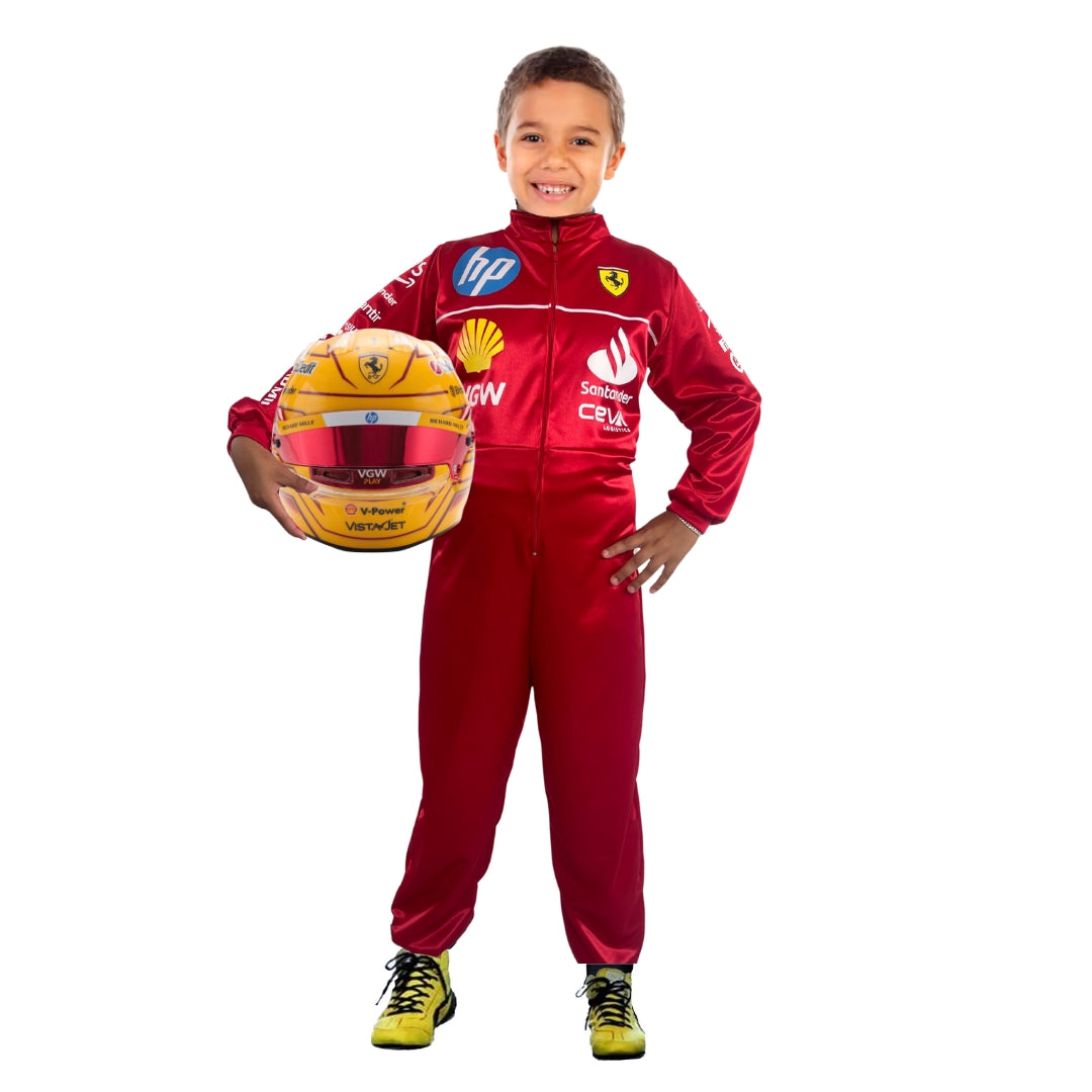 Cosplay - Disfraz De Piloto De Carreras Rojo - Overol - Uniforme Ferrari - Disfraces F1