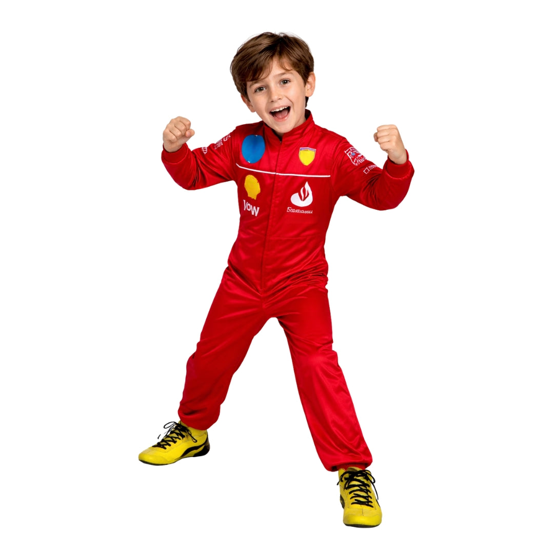 Disfraz de Piloto de Carreras Rojo - Traje Piloto para Niños