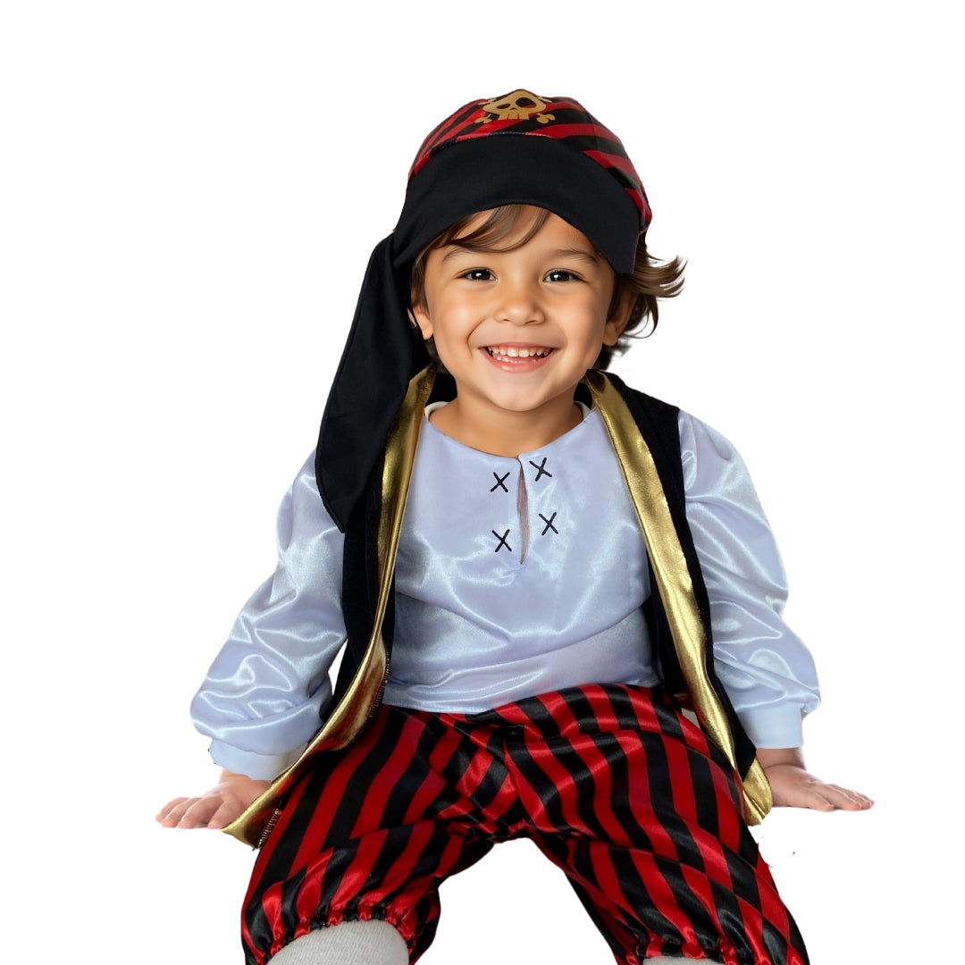 Disfraz de Pirata Rayado - Vestuario Halloween - Disfraces de Piratas para Bebés y Niños - Traje de Niño Piratita Navidad - Cosplay de Corsario