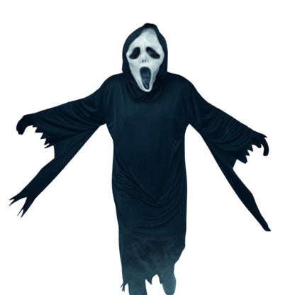 Disfraz De Halloween - Traje para Niñas y Niños - Vestuario Halloween Movie - Tunica Negra Fantasma - Cosplay Scream