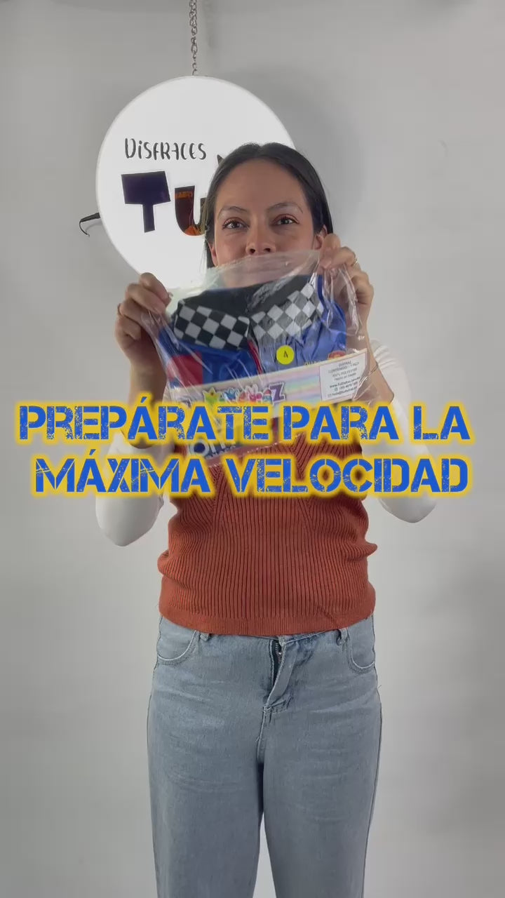 Disfraz de Piloto de Carreras Azul para Niño - Traje de Automovilismo