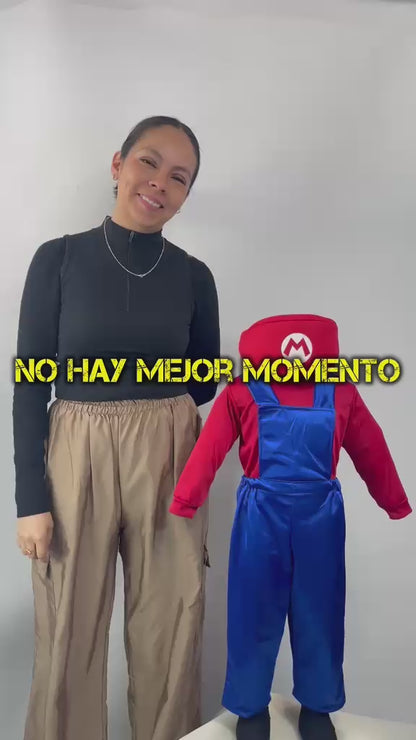 Disfraz de Fontanero para Niño con Bigote - Traje Plomero de Videojuego Infantil