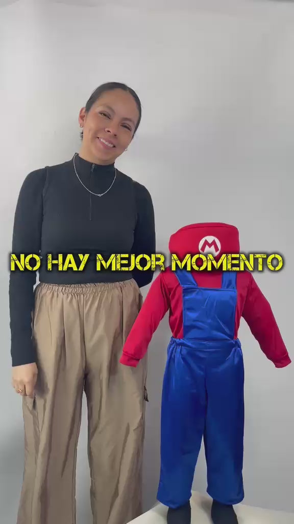 Disfraz de Fontanero para Niño con Bigote - Traje Plomero de Videojuego Infantil