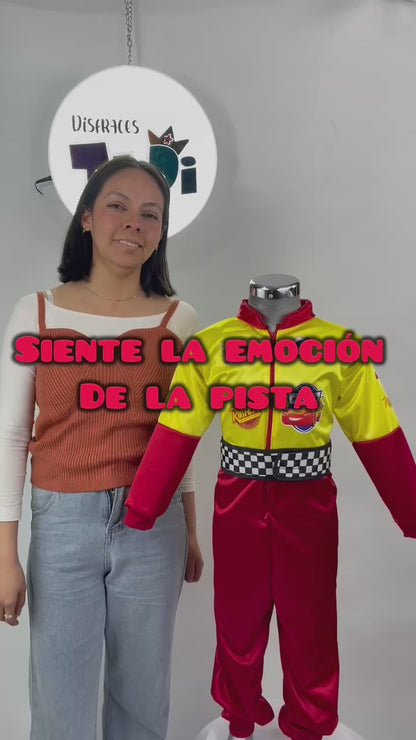 Disfraz de Auto de Carreras Rojo para Niño - Traje de Piloto Infantil