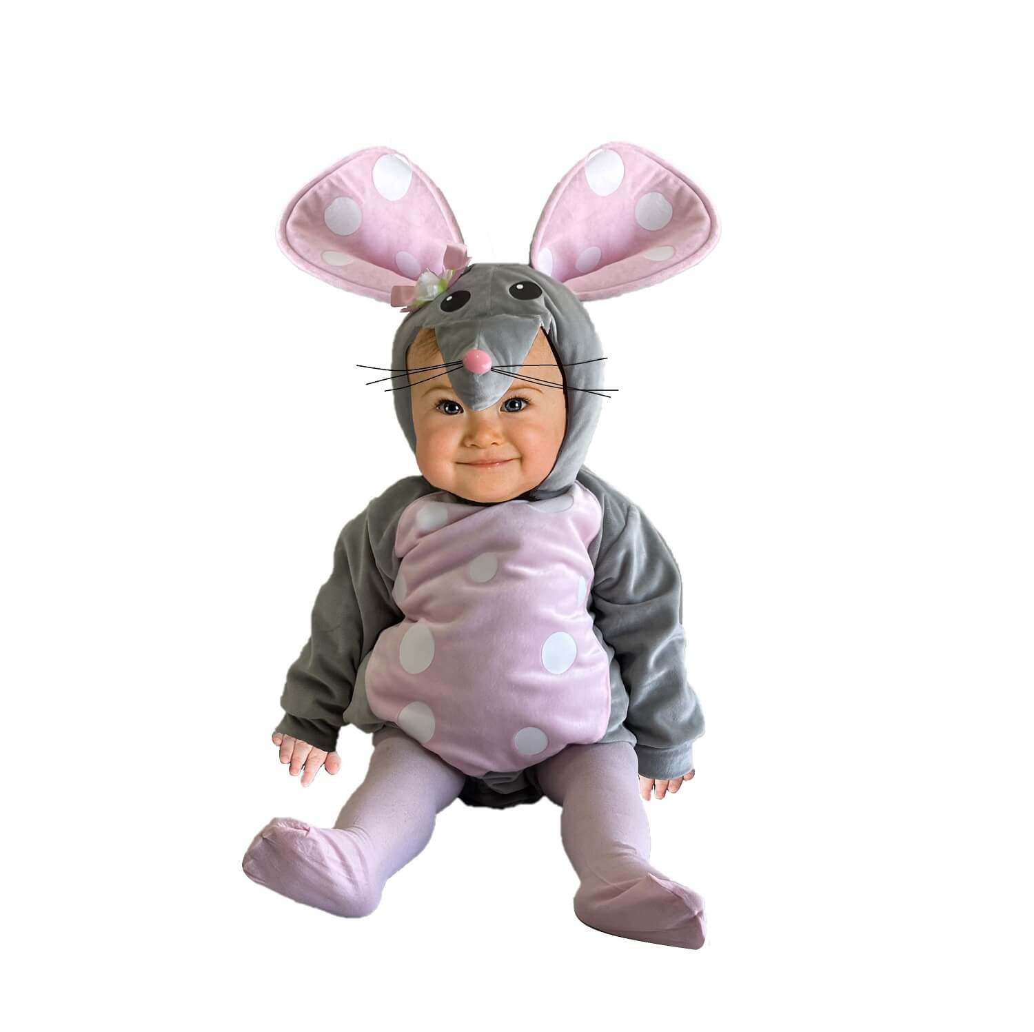 Disfraz de Ratón - Pañalero de Raton o Ratona - Disfraces para Bebés, Niñas y Niños - Traje de Ratoncito o Ratoncita - Vestuario Primavera y Halloween
