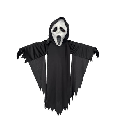 Disfraz De Halloween - Traje para Niñas y Niños - Vestuario Halloween Movie - Tunica Negra Fantasma - Cosplay Scream
