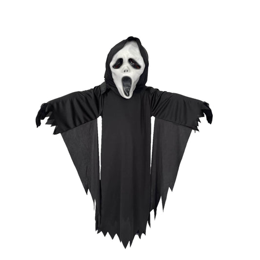 Disfraz De Halloween - Traje para Niñas y Niños - Vestuario Halloween Movie - Tunica Negra Fantasma - Cosplay Scream Día de Muertos