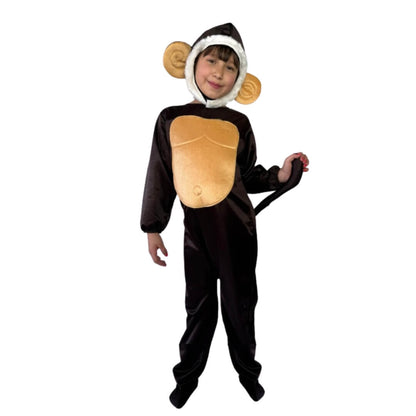 Disfraz de Animales - Traje de Chango - Vestuario de la Primavera - Disfraces para Niñas y Niños de Changuito y Changuita - Mameluco de Mono con Gorro