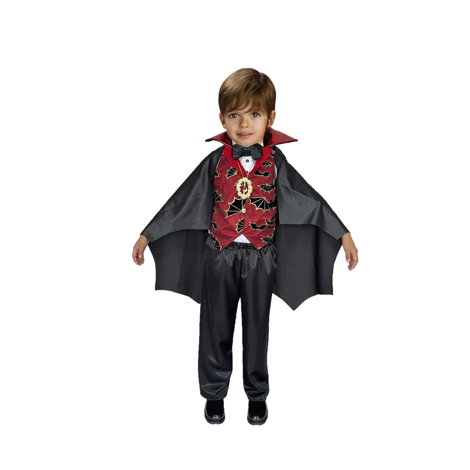 Disfraz de Conde Drácula para Bebé y Niños - Disfraces de Vampiro con Capa - Traje de Murciélago Halloween - Vestuario de Dracula