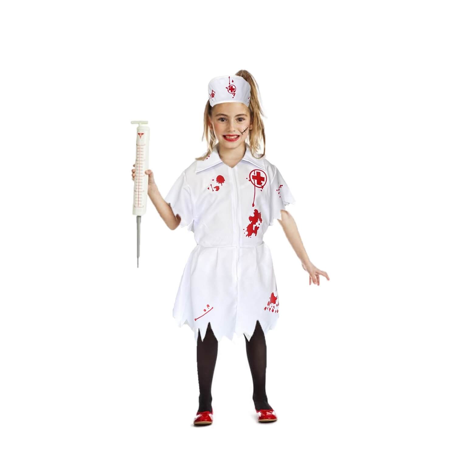 Disfraz de Enfermera - Traje de Zombie - Vestido de Halloween - Disfraces para Niñas