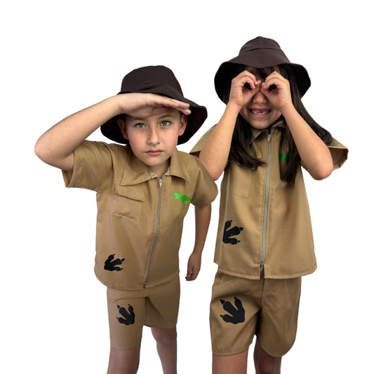 Disfraz de Explorador Jurásico - Uniforme para Safari - Traje de Exploradora y Cazador de Dinosaurios - Disfraces para Niñas y Niños
