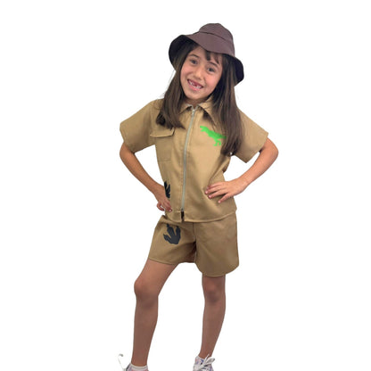 Disfraz De Explorador Jurásico - Traje Cazador De Dinosaurios - Disfraces Safari - Cosplay Halloween Jurassic World Niñas Y Niños - Trajes Exploradora