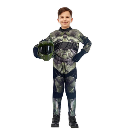 Disfraz de Halo para Niños - Master Chief - Traje Infantil Gamer -Personaje Videojuegos - Traje Futurista - Soldado Espacial