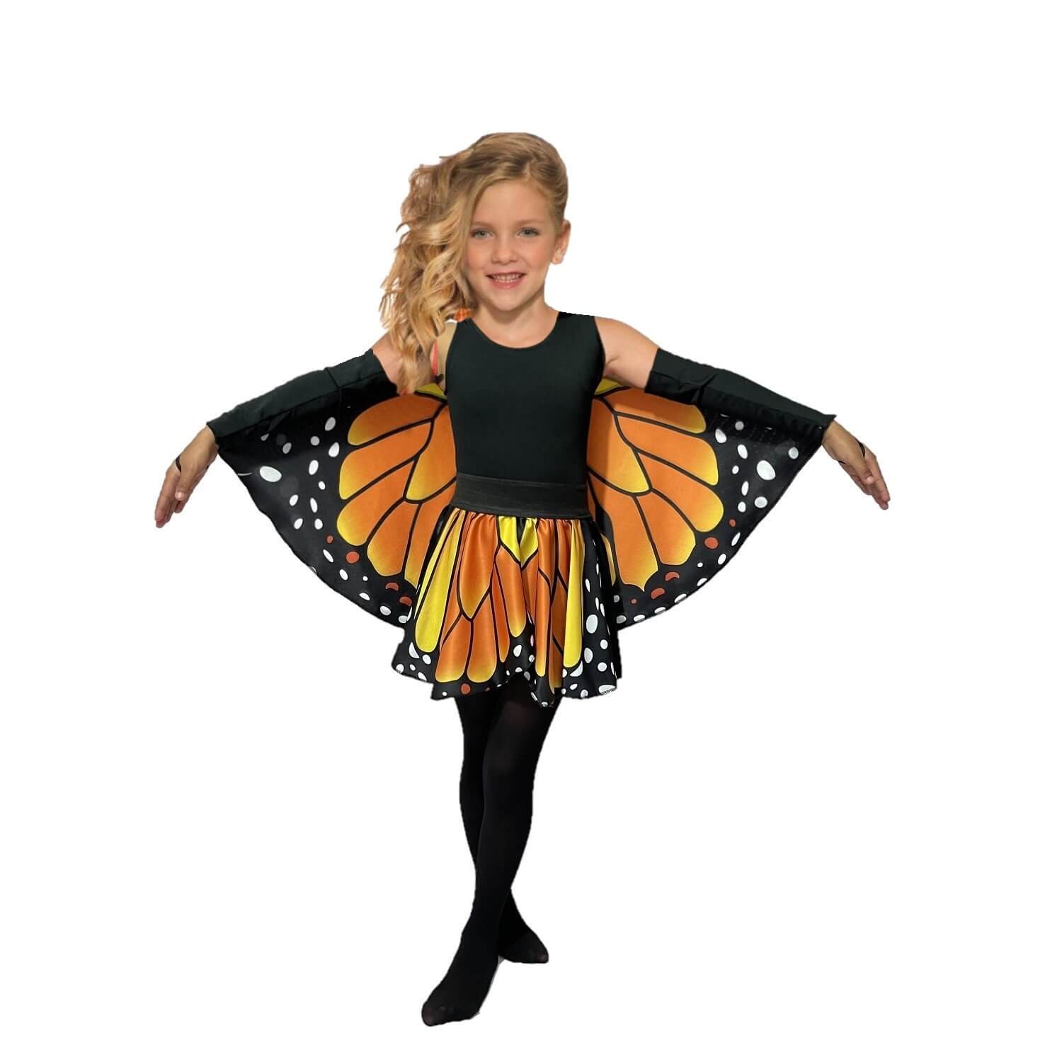 Disfraz de Mariposa Monarca - Trajes para Niñas - Disfraces Primavera - Vestuario de Mariposas con Alas - Traje de Halloween - Cosplay Día de Muertos