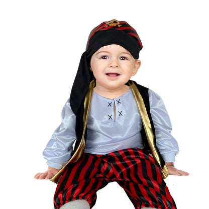 Disfraz de Pirata Rayado - Vestuario Navideño - Disfraces de Piratas para Bebés y Niños - Traje de Niño Piratita Navidad - Cosplay de Corsario
