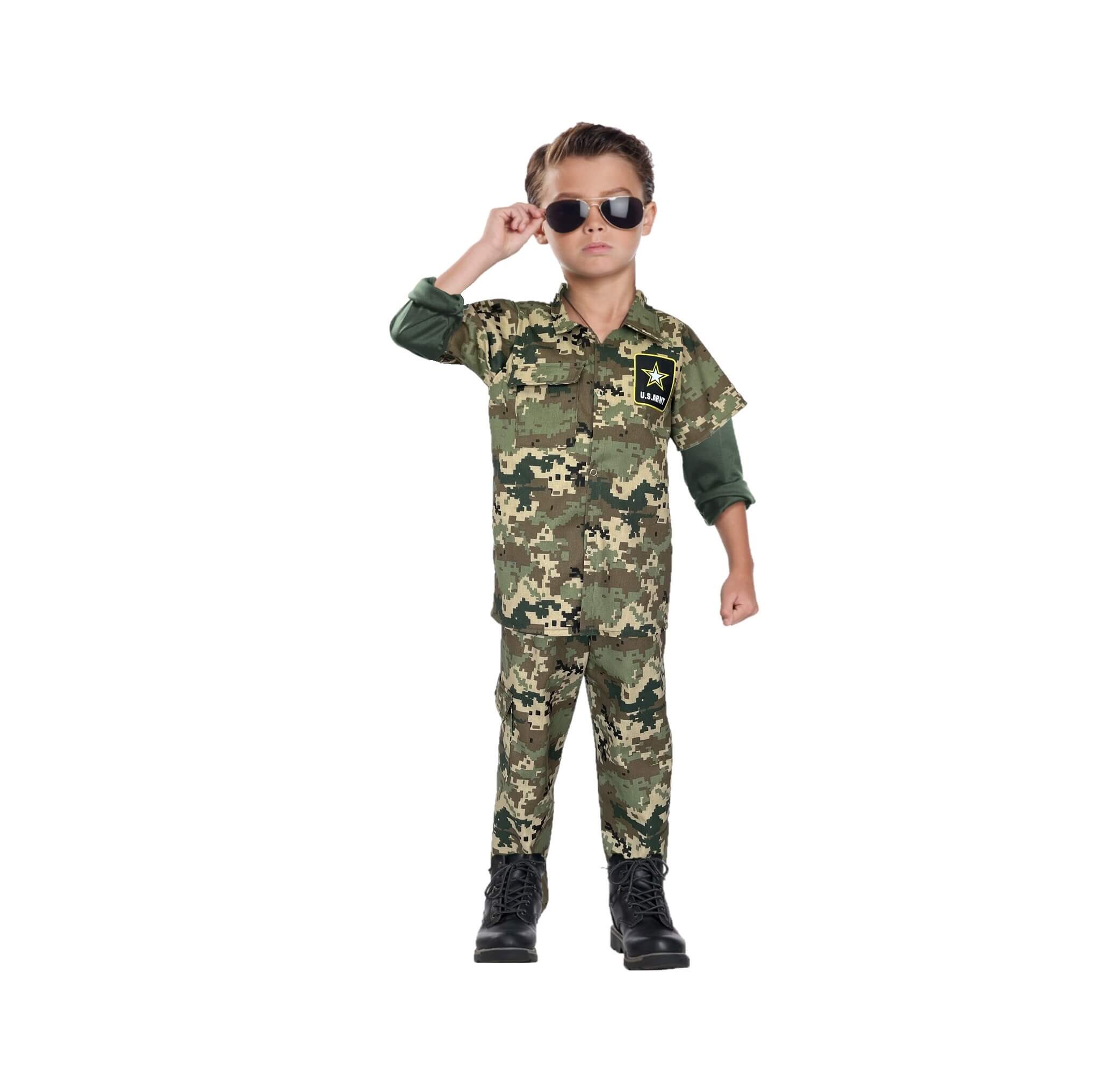 Disfraz De Soldado Niño Y Niña - Traje Militar 16 De Septiembre - Disfraces Soldados Niñas Y Niños - Uniforme Camouflaje Halloween E Independencia