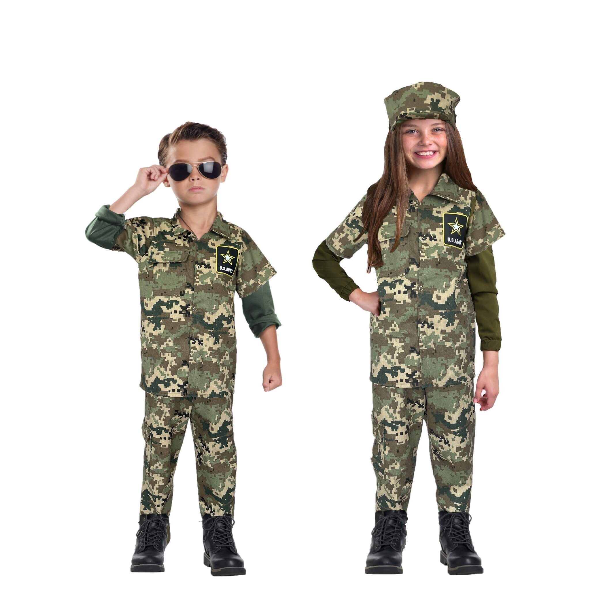Disfraz De Soldado Niño Y Niña - Traje Militar 16 De Septiembre - Disfraces Soldados Niñas Y Niños - Uniforme Camouflaje Halloween E Independencia