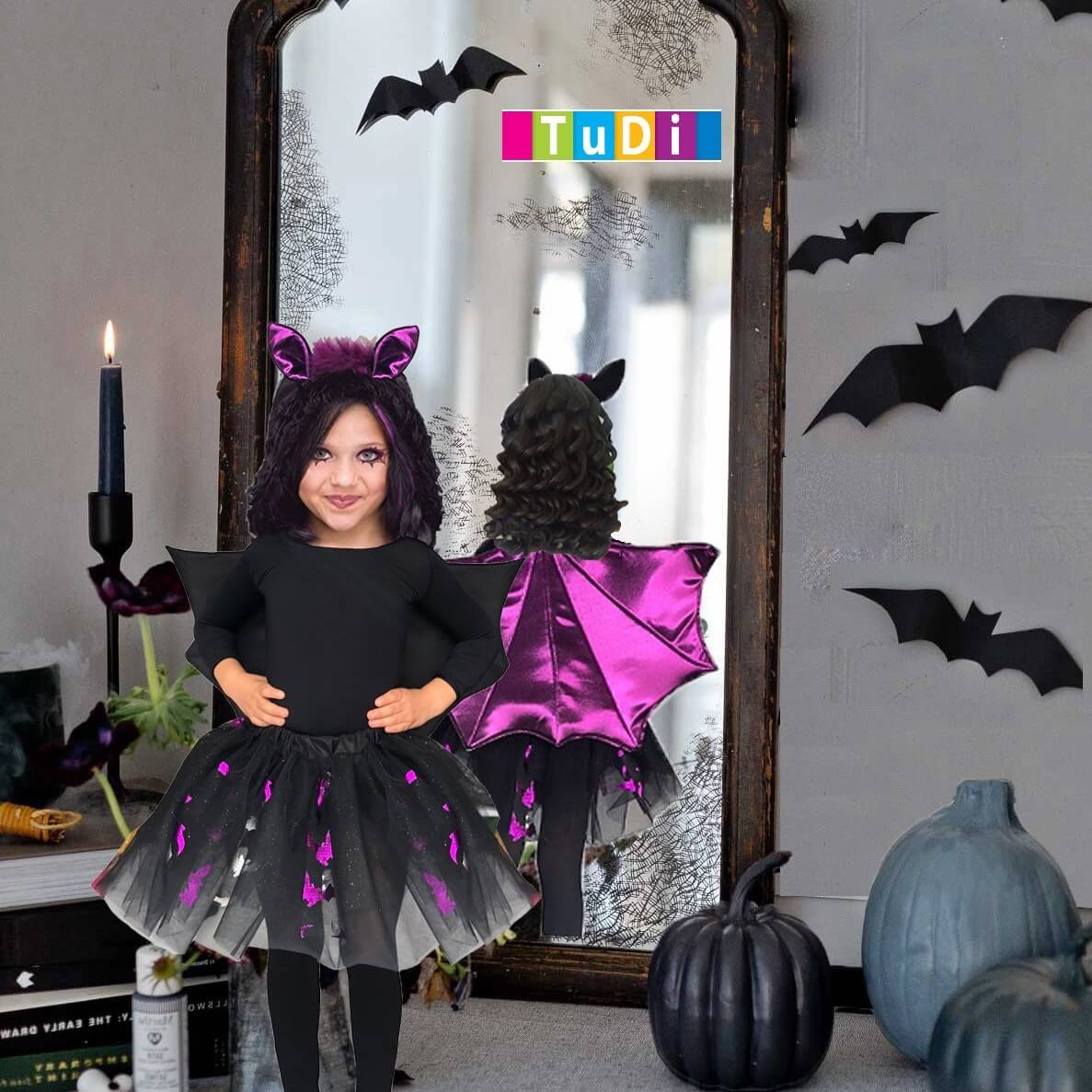 Disfraz de Vampira para Niña con Tutú y Alas