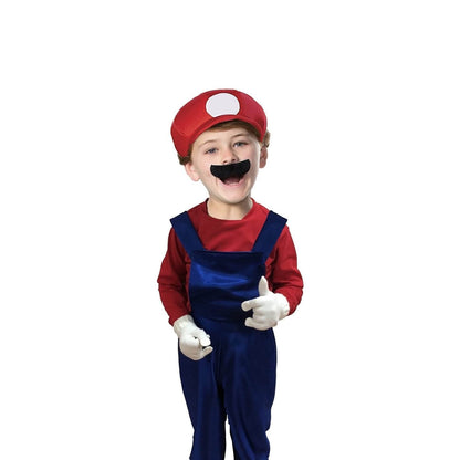 Disfraz de Fontanero para Niño con Bigote - Traje Plomero de Videojuego Infantil