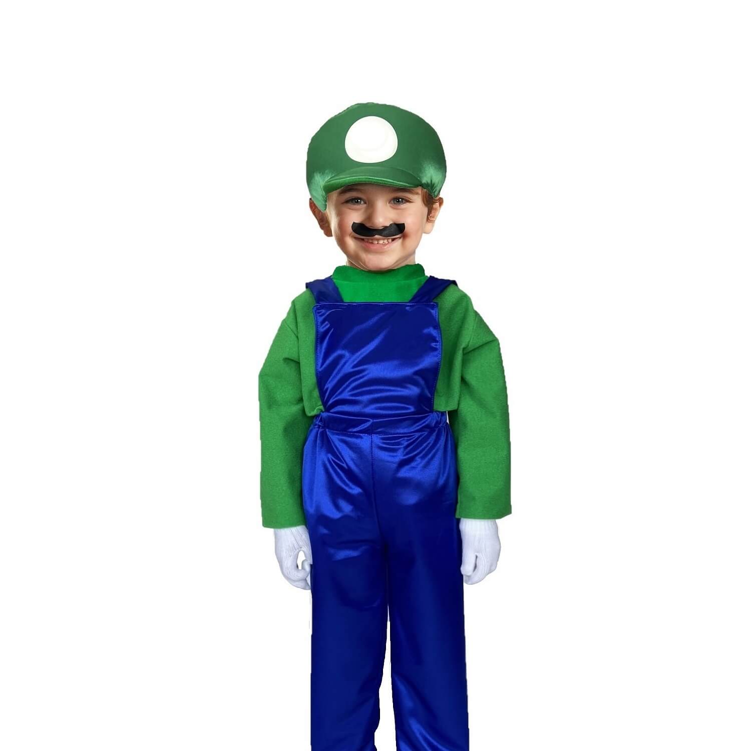 Disfraz de Fontanero para Niño con Bigote - Traje Plomero de Videojuego Infantil
